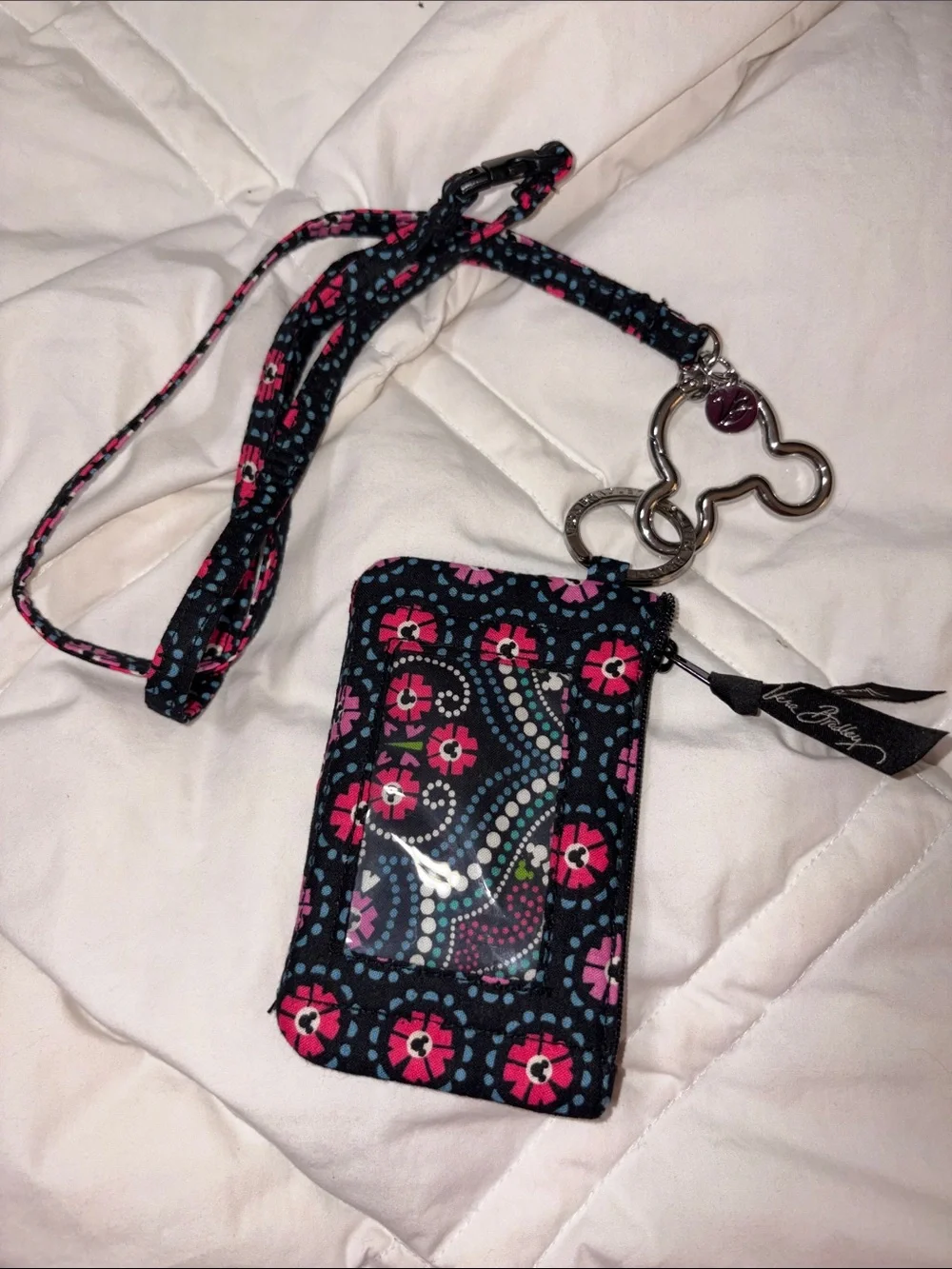 Nwot Vera Bradley Disney Mickey Floral ID Case & lanyard
